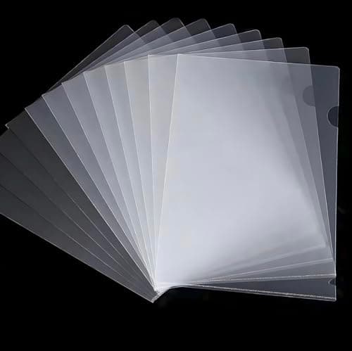 12Pcs Chemise Plastique A4 Pochette Dossier Transparente Fourniture pour Bureau École Document Classification
