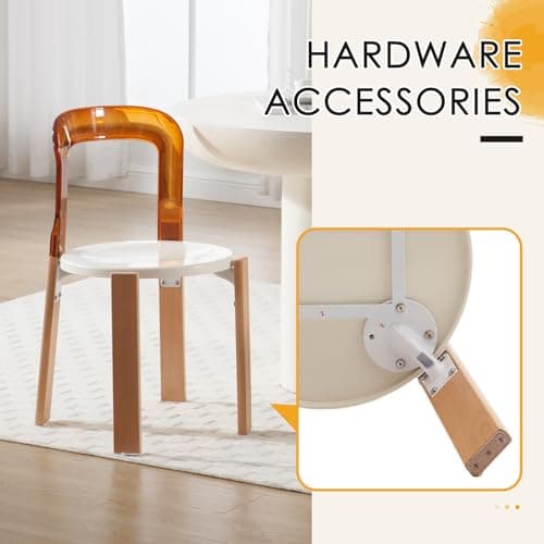 Wahson Chaises de Salle à Manger Lot de 2 Chaises Salle à Manger en PC avec pieds bois Chaise de Cuisine sans Accoudoirs, Chaise de Salon Dossier Incurvé pour Salle à manger, Salon et Chambre, Marrron