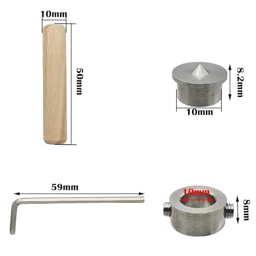 Cheville en Bois, CESFONJER 10mm Assortiment de Tourillon Bois, 63 pcs Tourillon Bois, 2 pcs Pointe de Centrage et 1 pcs Butée de Profondeur, pour Artisanat, Bricolage, Travail du Bois