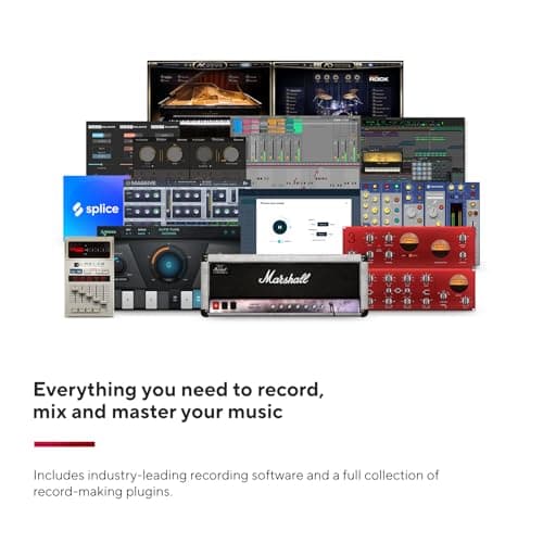 Focusrite Scarlett 2i2 4th Gen, interface audio USB pour enregistrer, composer, streamer et podcaster — des prises de son de très haute qualité et tous les logiciels pour enregistrer