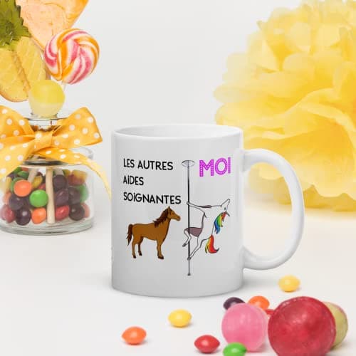 L'Esprit Des Anges Tasse-Mug Meilleure Aide-soignante Licorne - Idée Cadeau Humour Original Anniversaire