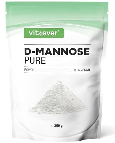 Poudre de D-mannose - 250 g - (4,1 mois d'approvisionnement) - Issu de la fermentation végétale - Pur & naturel - Sans additif - Vegan