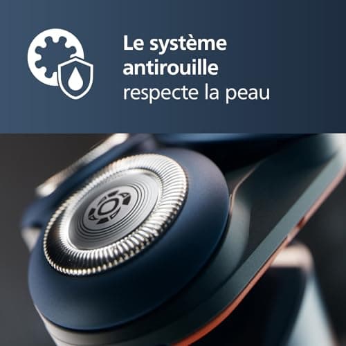 Philips 5000X Series - Rasoir électrique 100 pourcent étanche, Technologie SkinProtect, Tête flexible à 360°, Charge rapide, Capot de protection, Orange, modèle X5012/00