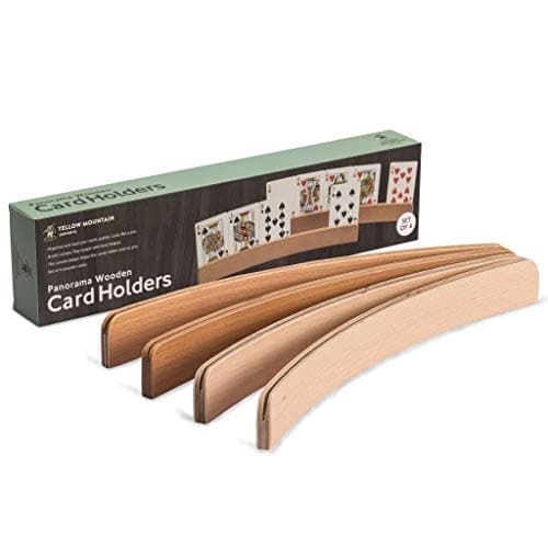 Yellow Mountain Imports Porte-Cartes en Bois Panorama - Ensemble de 4 organiseurs de Cartes