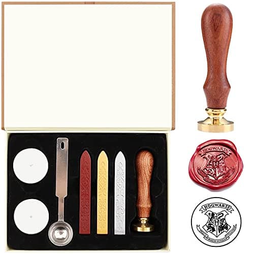 MeYuxg Sceau Harry Potter Cire, Hogwarts Magic School Cachet de Cire pour Enveloppe Harry Potter, Papier Cadeau Harry Potter, Scrapbooking Kit, Cartes Invitation, Sceau Cire Personnalisé