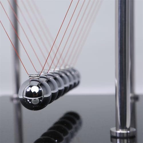 Cerropi - Pendule de Newton à 7 billes - 28 cm, Balance pendant 55 secondes - Base en marbre (Personnalisable)