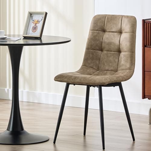 LEWE Chaises de Salle à Manger Set de 6,Tissu Technologique Chaise de Salle à Manger Chaise de Cuisine Chaise Rembourrée Chaise Design avec Dossier,pour Salle à Manger, Salon, Cuisine