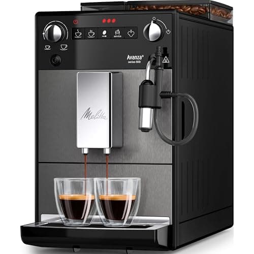 Melitta Avanza Grise, Machine à Café à Grain avec Broyeur et Système d'Extraction des Arômes, Silencieuse, Fonction Easy Cappuccinatore, Mode 1 à 2 Tasses, Automatique, F270-100, 1450W