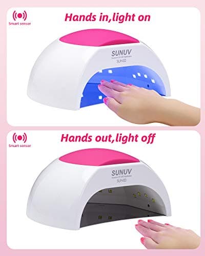 SUNUV Lampe de séchage pour ongles pour salon, compatible avec tous les gels, sèche-ongles automatique portable professionnel, 33 LED, 4 réglages de minuterie : 10/30/60/90 secondes