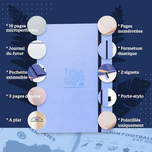 Dingbats* - Earth Carnet de Notes A5 Pointillé - Moyen, Couverture Rigide, Journal en Cuir PU - Fermeture élastique, Porte-stylo, Marque-page