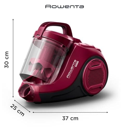Rowenta Swift Power Cyclonic Aspirateur sans sac, Capacité 1,2 L, Haute performance, Moteur basse consommation, Compact, Brosse parquet RO2933EA, Bordeaux