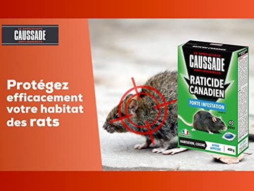 CAUSSADE Raticide Canadien - Forte Infestation - Appât Prêt à l'Emploi 40 Pieces CARPT400