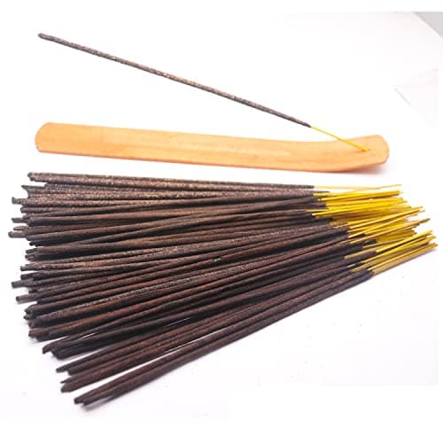 Encens, 160 bâtons au Total, Lavande, Patchouli, Bois de Santal, osmanthus, Parfum de Citron, Vanille, Lavande de Nuit, éventails de Bois de Santal + Porte-bâton d'encens