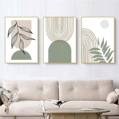MKHFUW Lot de 3 posters, motifs de feuilles botaniques abstraites, art mural, style bohème, abstraits, dessin au trait de femme, sans cadre, design 11, 3 pièces - 20 x 30 cm