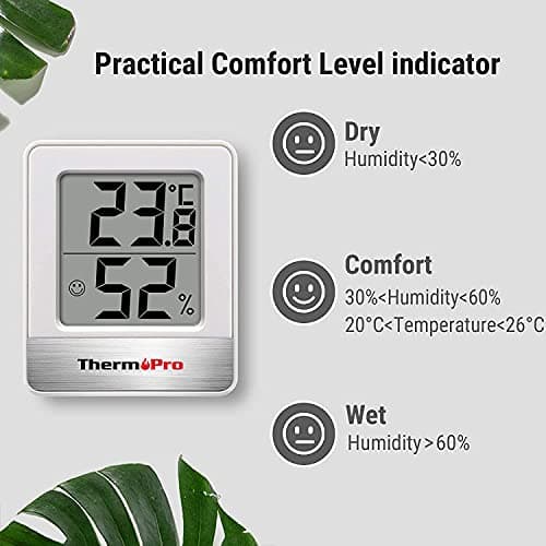 ThermoPro TP49-3 Petit Hygromètre Numérique Thermomètre Intérieur Thermomètre D'ambiance Moniteur de Température et Humidimètre pour Le Confort du Bureau à Domicile Thermomètre de Reptile, 3 Pièces