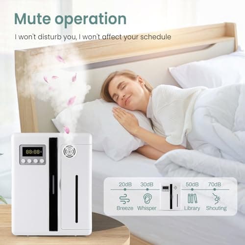 Diffuseur Huiles Essentielles, Diffuseur Arômes Humidificateurs Diffuseur, Ultrasonique Diffuseur Huiles Essentielles Electrique avec chronométrage Automatique, Réservoir 160ml (Blanc)