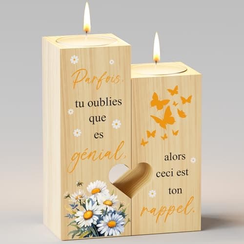 Funnli Cadeau Femme, Cœur Candélabre Cadeau Anniversaire Femme, Cadeau pour Femme Original, Idée Cadeau Femme Noel, Inspirant Cadeau pour Meilleure Amie, Maman, Fille, Soeur