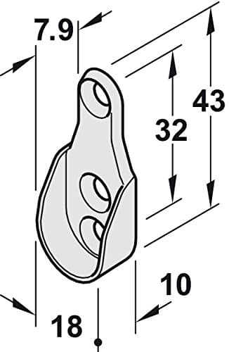 Gedotec Armoire de rangement pour tube OVAL Support de tringle à vêtements Support de penderie et mural | Support de tube d'armoire pour tige ovale | FABRIQUÉ EN ALLEMAGNE | 10 pièces