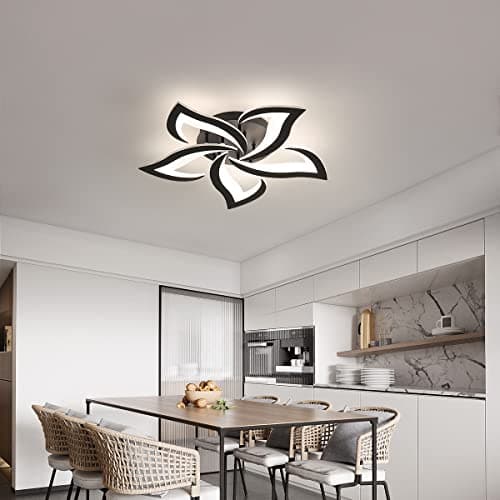 Riserva Plafonnier LED Dimmable, 40W 3000K-6500K Lampe de Plafond avec Télécommande, Créatif Pétales Design Luminaire Plafonnier Moderne pour Salon, Chambre, Salle à Manger, Φ60cm