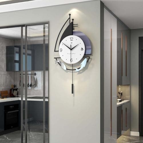 Horloge murale au design moderne – Horloge d'art décorative simple et silencieuse pour salon, chambre, bureau, bureau