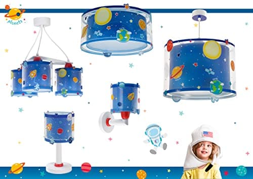 Dalber Plafonnier enfant Planets planètes système solaire Bleu, 41346, E27