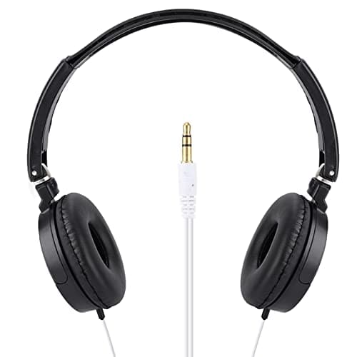 Elprico Casque PC, Casque Filaire Compact Pliable stéréo HiFi Musique Prise en des écouteurs Carte TF