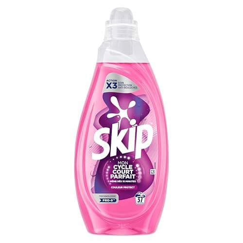 Skip Lessive liquide Mon Cycle Court Parfait Couleur Protect - 37 lavages - 1ère lessive conçue pour cycle court, efficace dès 15 minutes