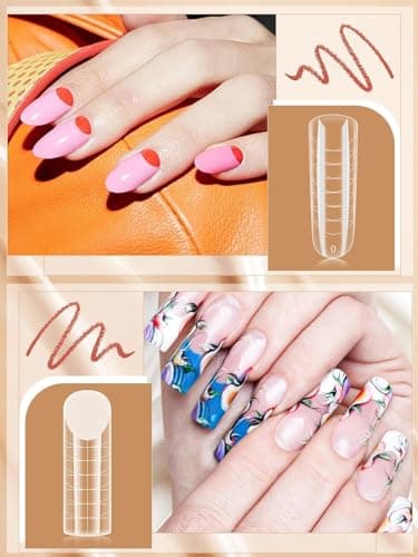 EBANKU 288 PCS Faux Ongles Capsule Ongles Acrylique,Nail d'extension Kit Matte Faux Ongles Capsules Couverture Complète Nail Tips avec 72 PCS French Autocollants Pour Ongles (6 Modèles)
