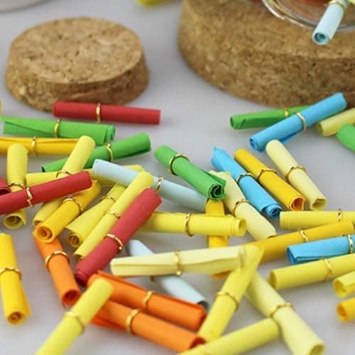 LNSYSNS Petits Message Rouleau de Papier, 350 Pièces Souhaitant Défiler Papier, Colorés Souhaitant Défiler Papier Peut être Utilisé Comme Notes de Message et Mariages de Fête