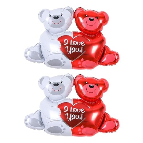 Lot de 2 ballons en aluminium, en forme de cœur, en peluche, pour décoration de mariage et de fête, réutilisables, personnalisables