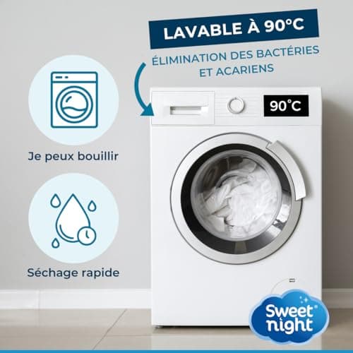 SWEET NIGHT Sweetnight - Housse intégrale Matelas imperméable 90x190 cm | Anti-Punaise de lit et Anti-acariens | Rénove Matelas | Fermeture à glissière | sans Traitement Chimique | EP. jusqu'à 30 cm