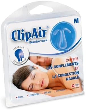 Dilatateur Nasal - Discret, Confortable et Réutilisable - Anti-Ronflement et Assèchement - Efficacité Prouvée, Fabriqué en Suisse - Taille M