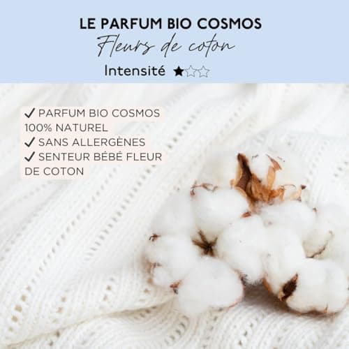 MAIA - Lessive Bio Bébé & Peaux Sensibles Fleurs de Coton 1L - 33 lavages - Lavage Bébé - Ingrédients Naturels - Parfum Sans Allergène - Efficacité Prouvée - Formule Éco-Responsable