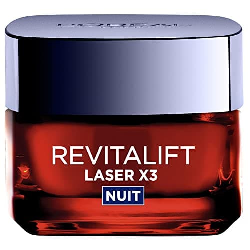 L'Oréal Paris - Crème Masque Nuit Triple Action Anti-Âge - Anti-Rides & Multi-Correction - Enrichi au Pro-Rétinol, à l'Acide Hyaluronique & à la Vitamine C - Revitalift Laser X3 - 50 ml