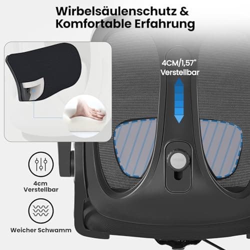 Razzor Chaise de Bureau, Fauteuil de Bureau Ergonomique avec Soutien Lombaire Réglable, Chaise d'ordinateur en Maille Respirante avec Accoudoirs Pliants, Fauteuil de Bureau Réglable en Hauteur