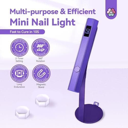 Saviland Lampe UV Ongles Gel, 2 en 1 Portable Mini U V LED Lampe avec Tampon À Ongles, Lampe U V professionel, Séchage Rapide pour Toutes les Gel U V, Ongles Gel Pose Americaine, Vernis Semi Permanent