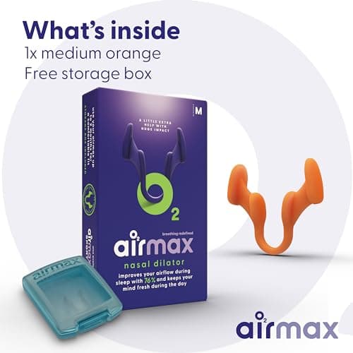 Airmax | Dilatateur nasal | Contre la congestion nasale | Réduit le ronflement - Pack 3 mois - 1X Taille Medium - Recommandé par les médecins ...