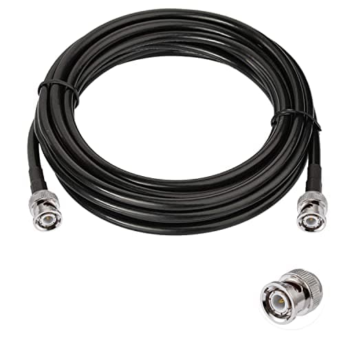 Vecys Câble BNC Mâle à BNC Mâle 50ohm BNC Mâle à Mâle RG58 RF Coaxial Pigtail Jumper Cable 16.4ft/5m pour Antennes RF Ham Radio Handheld
