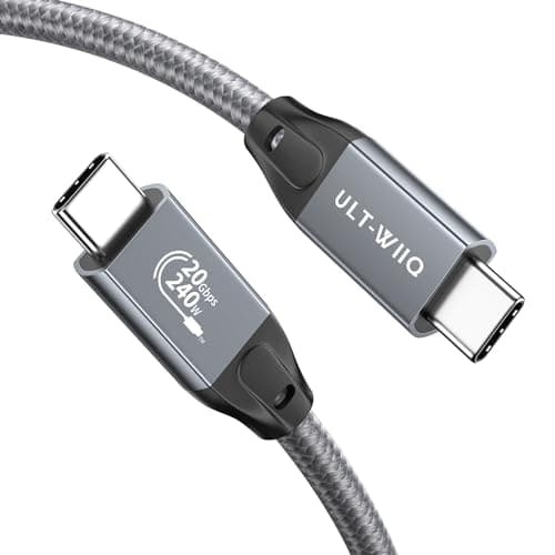 ULT-WIIQ 240W PD 3.1 Câble USB C vers USB C 3.2 Gen 2x2 Charge Rapide 20Gbps Haute Vitesse Transfert de Données 4K@60Hz Vidéo Nylon Tressé Câble USB C pour iPhone 15 Pro MacBook Samsung 2M
