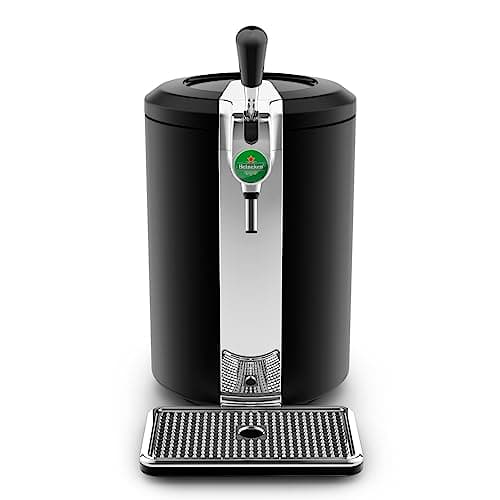 Krups Beertender Machine bière pression, Fûts de 5 L, Marques du groupe Heineken, Témoin lumineux, Température et mousse parfaites, Bière fraîche, Installation facile, Compact noire VB450E10