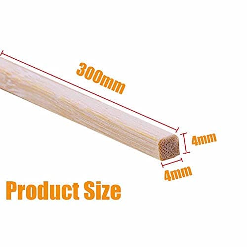 GOONSDS Tige de Goujon en Bois - Petits bâtons carrés en Bois Non Fini pour l'artisanat Projets de Bricolage (50 unités),Beige,4x4x300mm