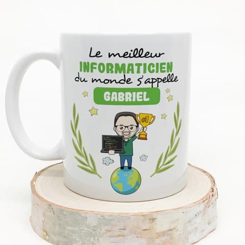 Mugffins Tasses Personnalisables pour INFORMATICIEN homme - En Français - Cadeau Personalisé- Tu Meilleur du Monde - 11 oz / 330 ml