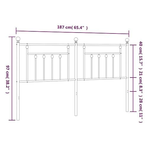 Coavain Tete de Lit 180 cm Tête de Lit Métal Blanc 187x3x97 cm