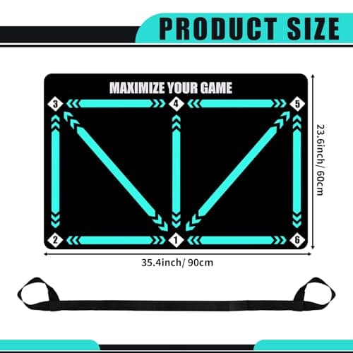YAOZUP Tapis Football Entrainement, 90 x 60 cm Tapis d'entraînement Football Antidérapant, Tapis d'entraînement de Football, Tapis Football Dribble Footstep d'entraînement