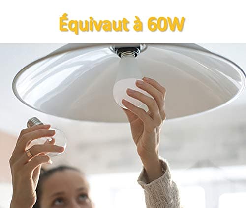 Szzilian Lot de 6 Ampoules LED E27 A60 Equivalent à incandescence 60W, Culot Edison à vis, 6000K Blanc Froid, 820 Lm, 220-240V, Non-Dimmable