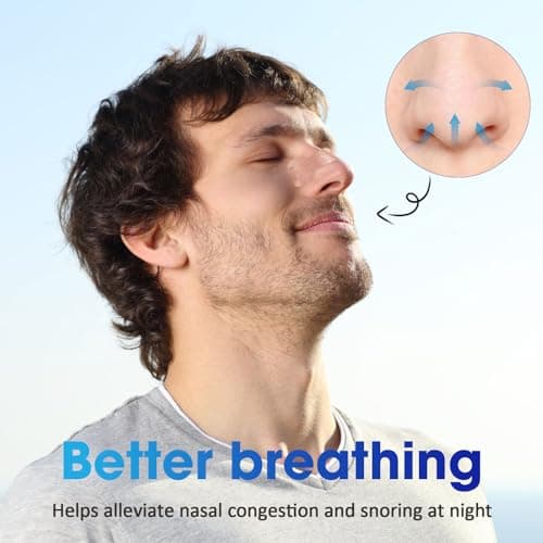 LYCTEIKI 120 Pièces nasal strips bandelette nasales, Dispositifs anti ronflement efficace puissant, ecarteur nasal taille large Patch Anti bandelette nasales pour une Meilleure Respiration