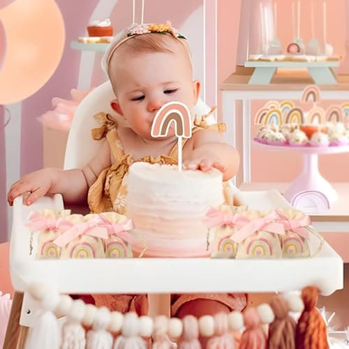 BETESSIN 20pcs Sachet Dragées Arc-en-ciel Bohème en Jute pour Baptême Baby Shower Communion 8x10cm