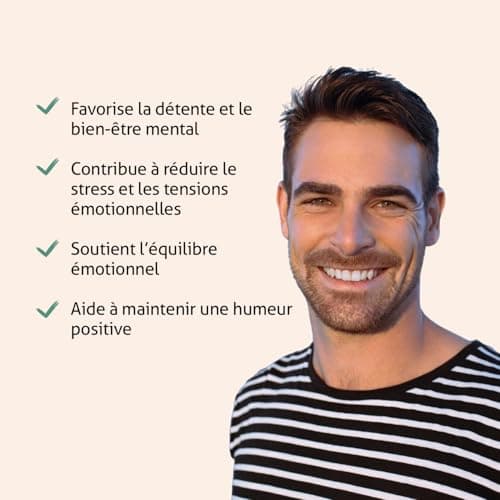BLANCHE BRESSON - Safran Bio - TDAH Adultes - Sérénité & Humeur Positive - Anti-Stress, Stabilité Mental & Émotionnelle - Dosage Optimal 30mg - 1 Prise/Jour - Cure de 30 jours - Fabriqué en France