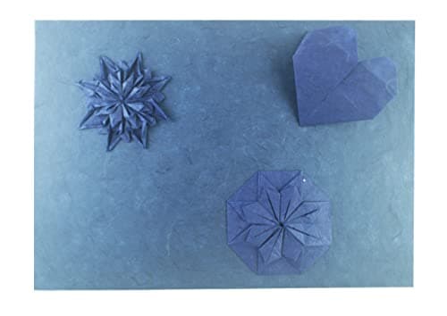 Lot de 50 feuilles de papier de mûrier - Couleurs unies - Motif origami - Fait à la main - Pour fabrication de cartes japonaises - Bleu