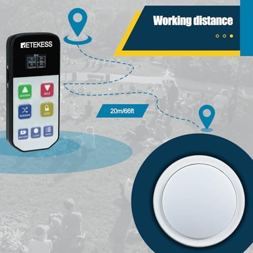 Retekess TM102 Buzzer pour Jeux de Questions, Buzzer Connecté, 3 Modes de Réponse, Mode Aléatoire, Avertissement de Batterie Faible, pour Les Compétitions Scolaires, Les Tests de Quiz